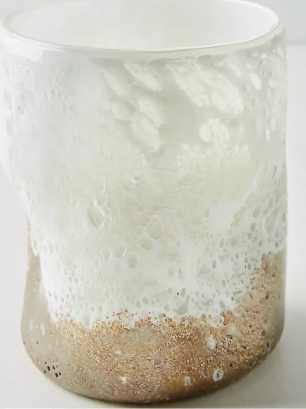 Hand-Blown Vase Glass White & Gold
